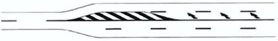 Marcaj la îngustarea drumului cu o bandă pe sens