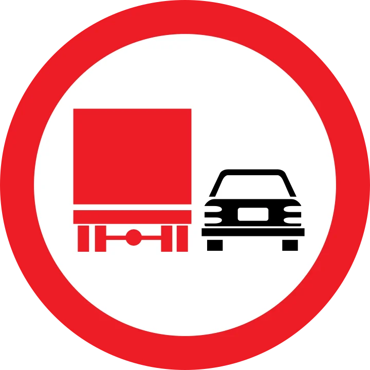 Depășirea interzisă autovehiculelor destinate transportului de mărfuri