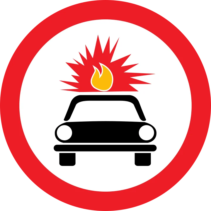 Accesul interzis vehiculelor care transportă substanțe explozive sau ușor inflamabile