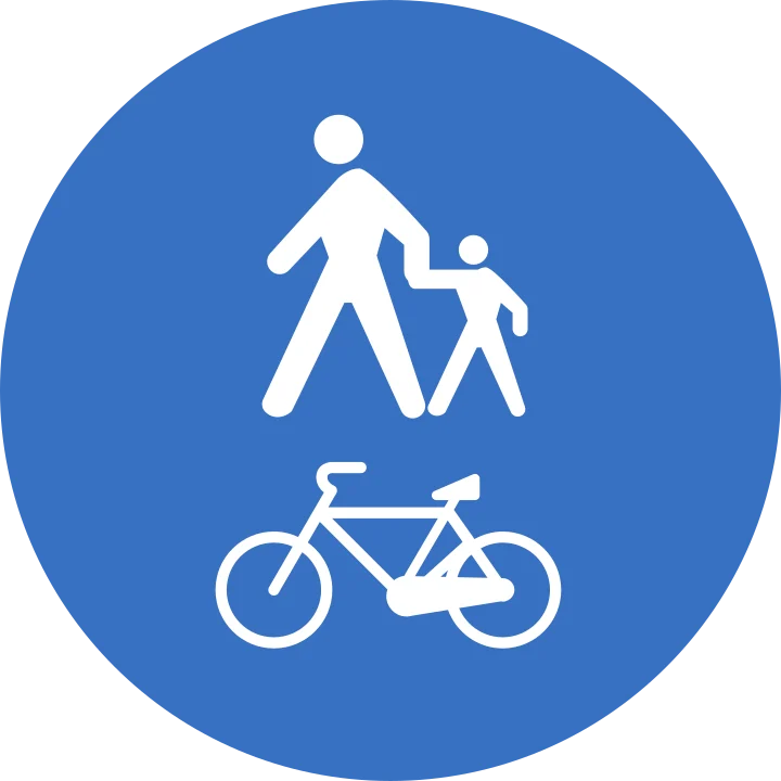 Pistă comună pentru pietoni și biciclete
