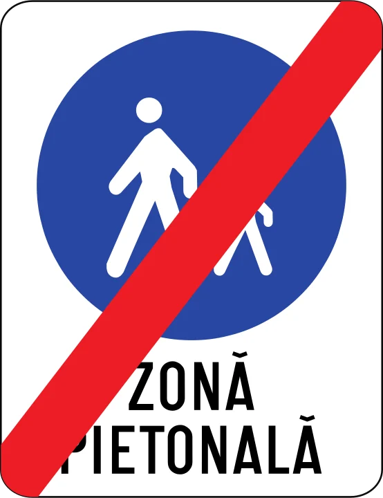 Sfârșitul zonei pietonale