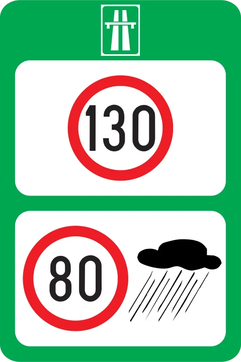 Limite maxime de viteză pe autostradă, funcție de condițiile meteorologice