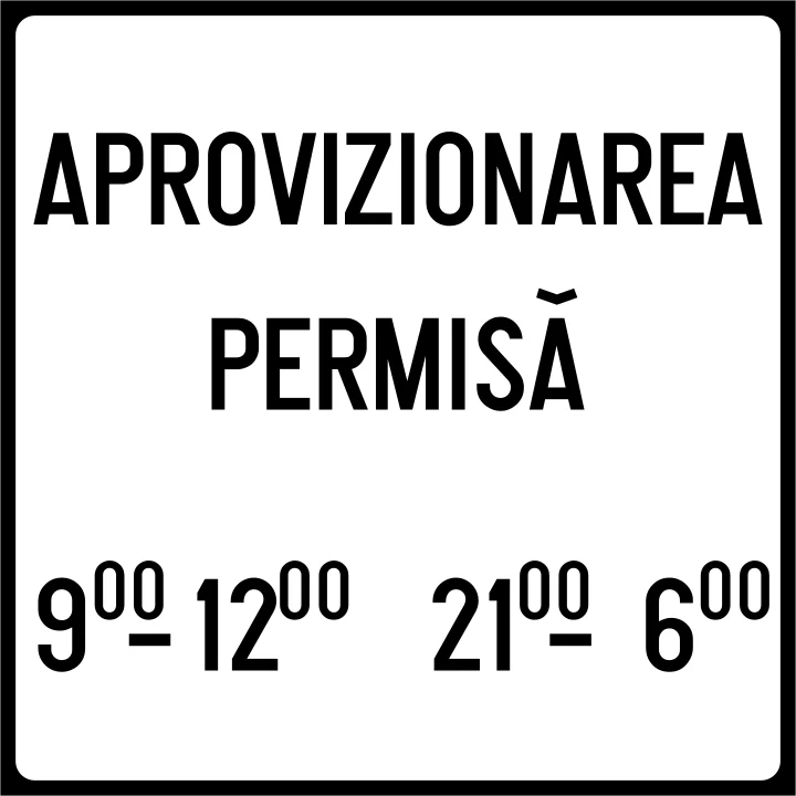 Intervalele de timp când este permisă staționarea vehiculelor ce efectuează aprovizionarea