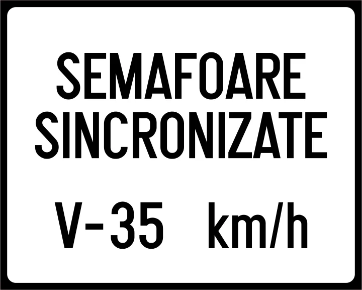 Viteza recomandată pe un sector de drum cu semafoare sincronizate